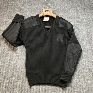 Vintage Jack Young Commando Knit Sweater Men's Medium Black‎ Acrylic Made In USA
